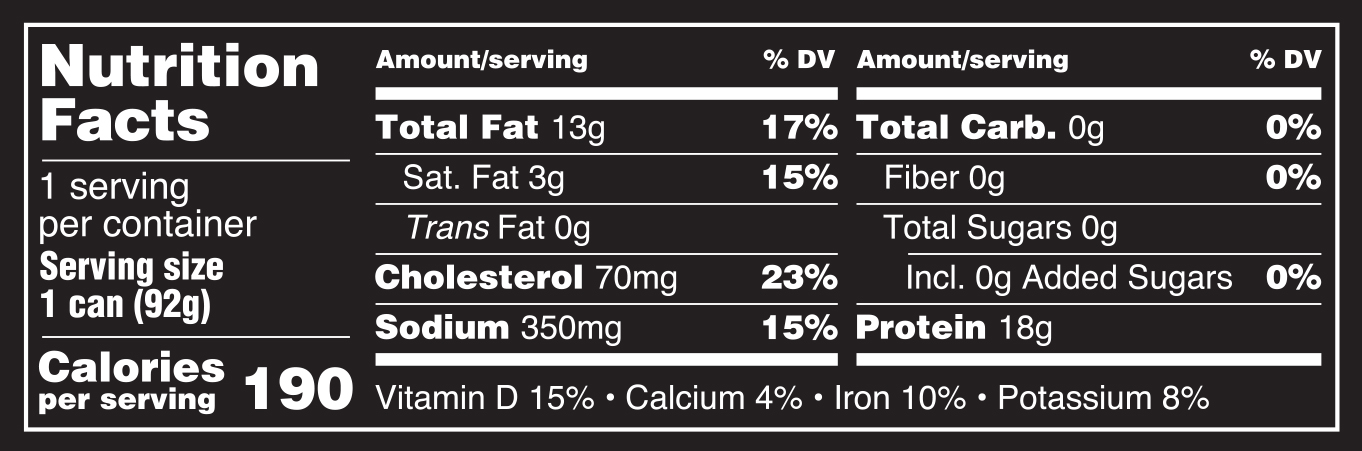 Kipper Snacks Nutrition Facts