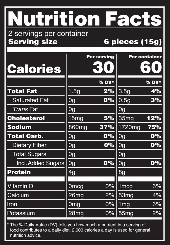 Flat Anchovies Nutrition Facts