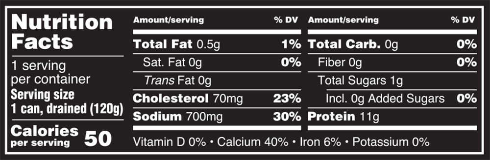 Fancy White Crab Meat Nutrition Facts