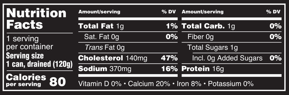 Lump White Crab Meat Nutrition Facts