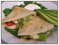 Vegetable and Seafood Quesadillas