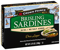 Brisling Sardines in Soy Bean Oil No Salt
