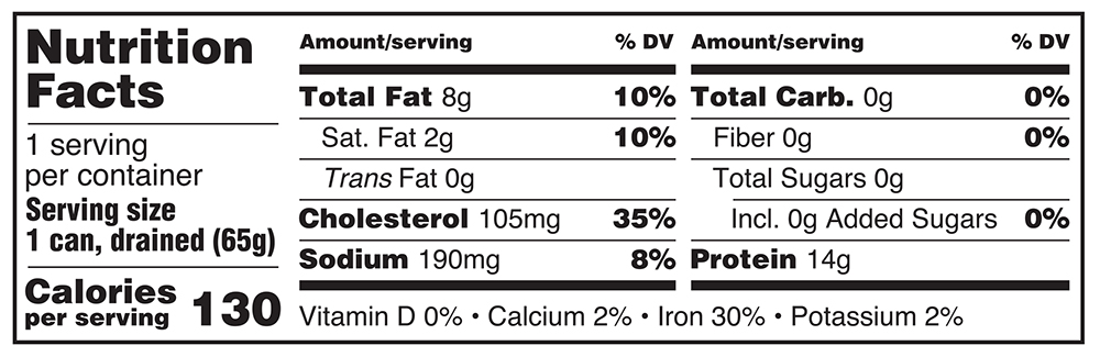 Smoked Oysters in Cottonseed Oil Nutrition Facts