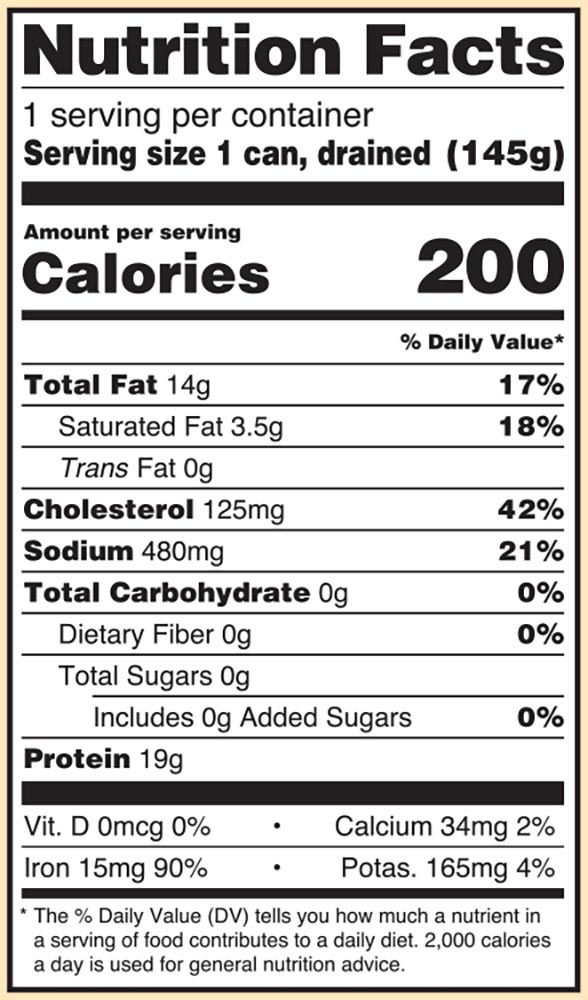 Whole Boiled Oysters in Water Nutrition Facts